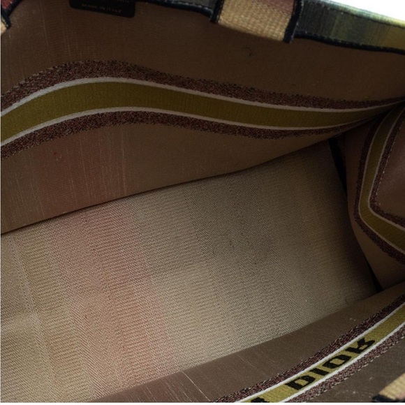 Dior Multicolor Dioraura Canvas Book Tote Rainbow Stripe - Picture 6 of 11